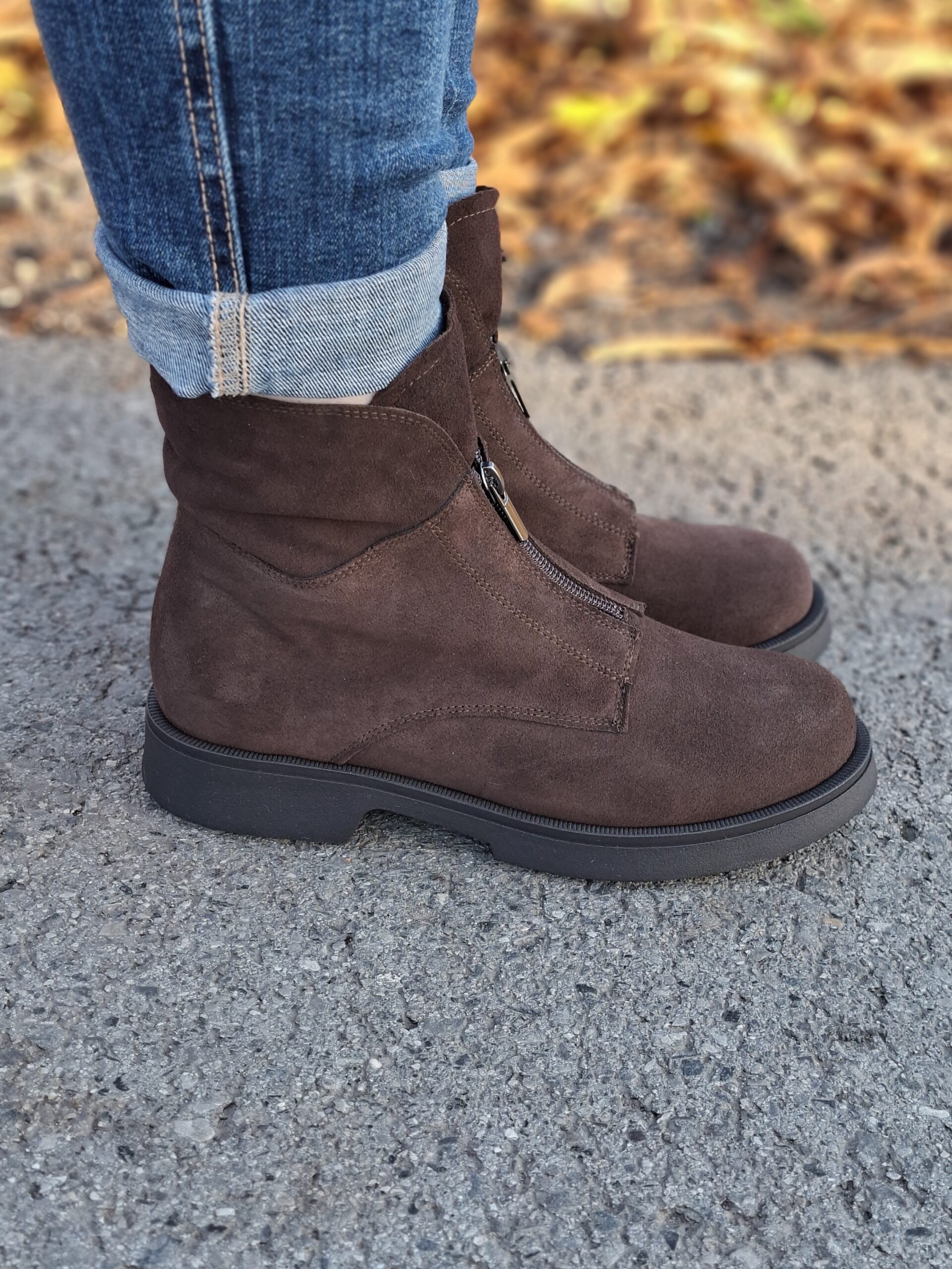 Botki Capri skóra zamszowa brąz - obrazek 2