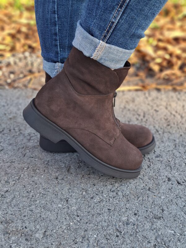 Botki Capri skóra zamszowa brąz