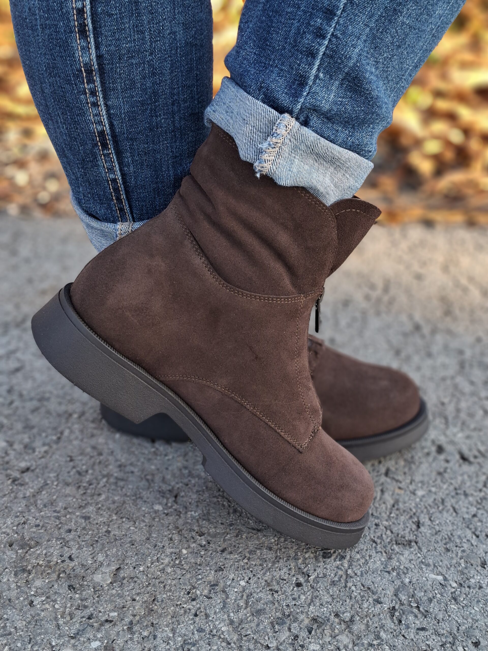 Botki Capri skóra zamszowa brąz - obrazek 5