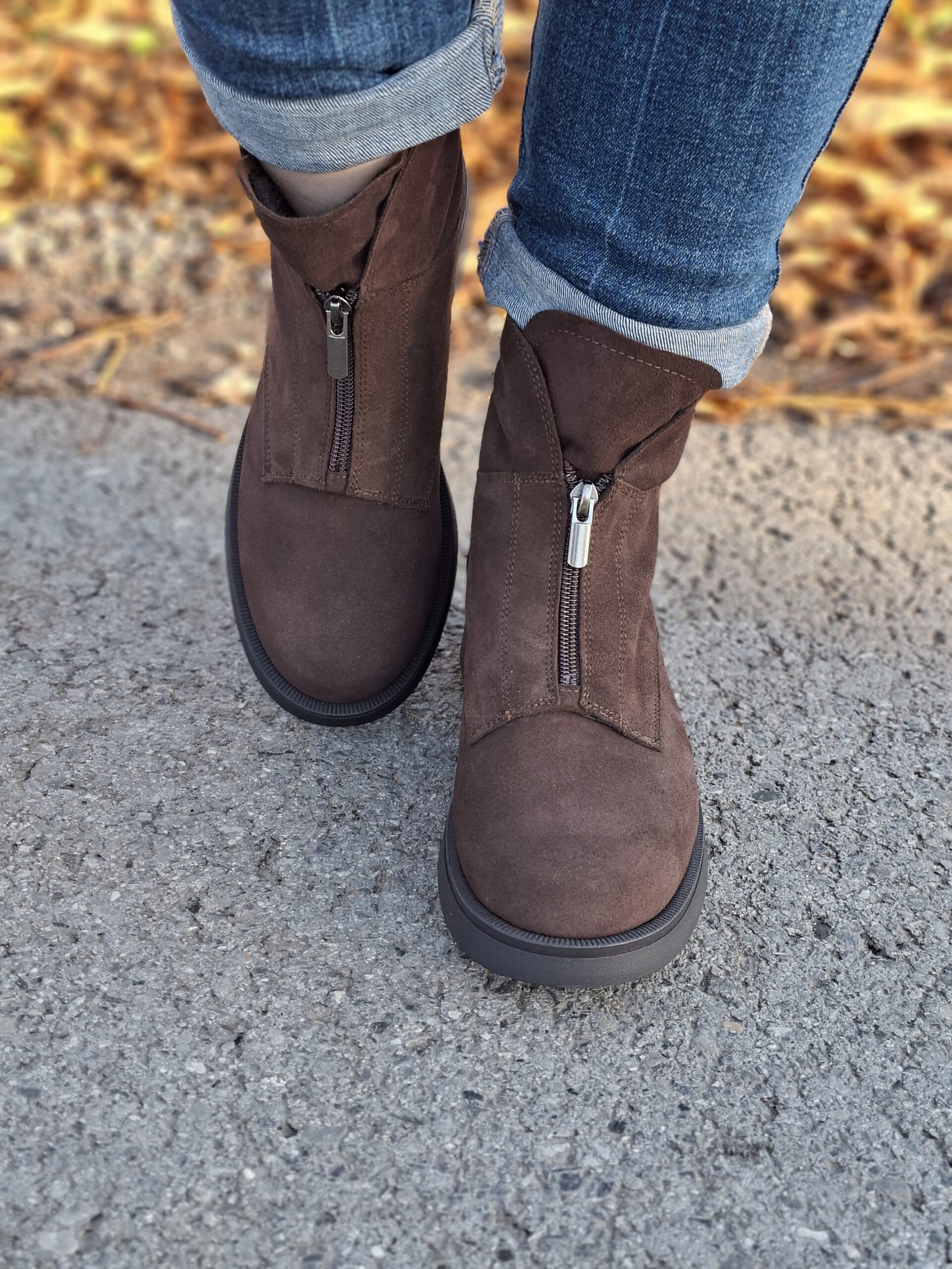 Botki Capri skóra zamszowa brąz - obrazek 3