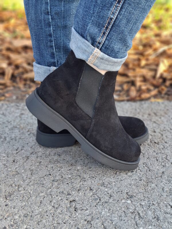 Chelsea Bordeaux  botki z elastyczną wstawką czarne