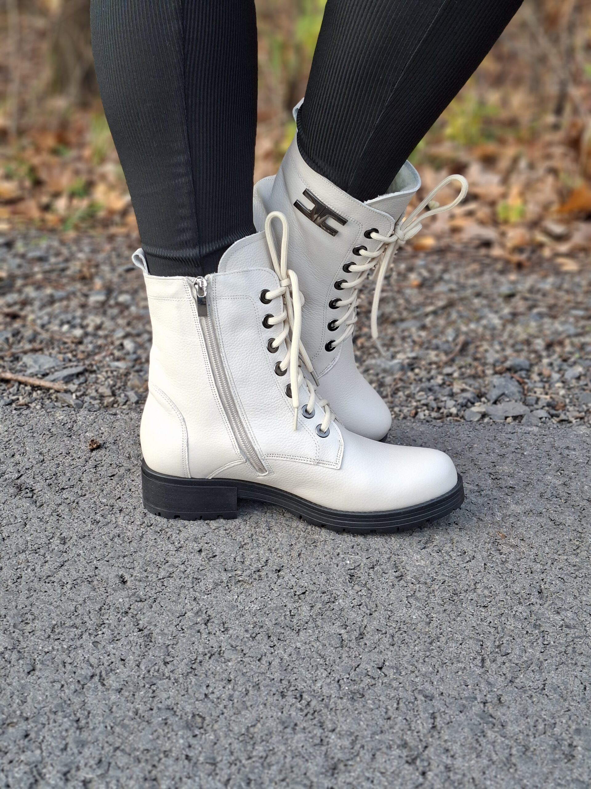 Trapery/Botki Aspen skóra naturalna beż - obrazek 2