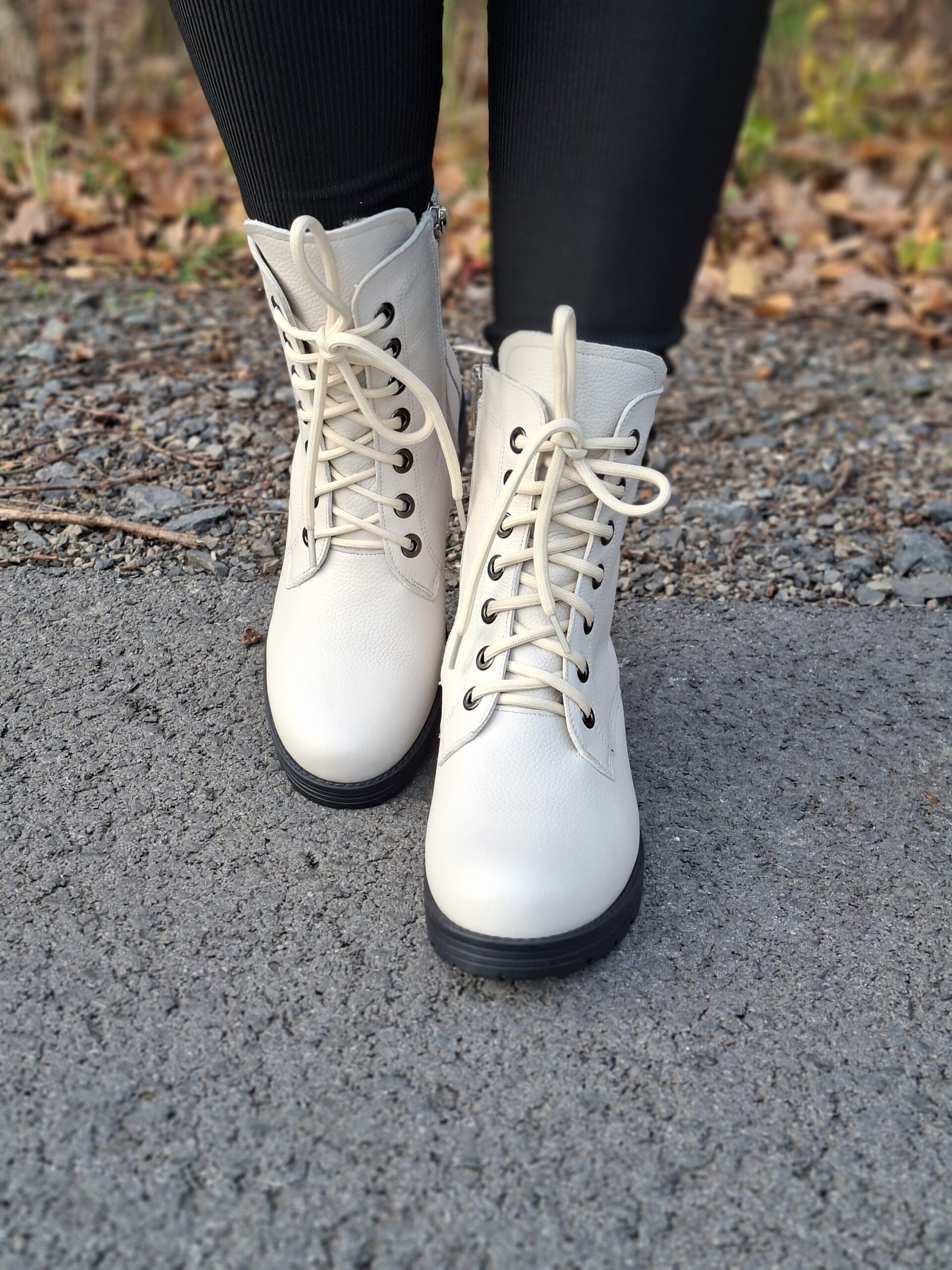 Trapery/Botki Aspen skóra naturalna beż - obrazek 5