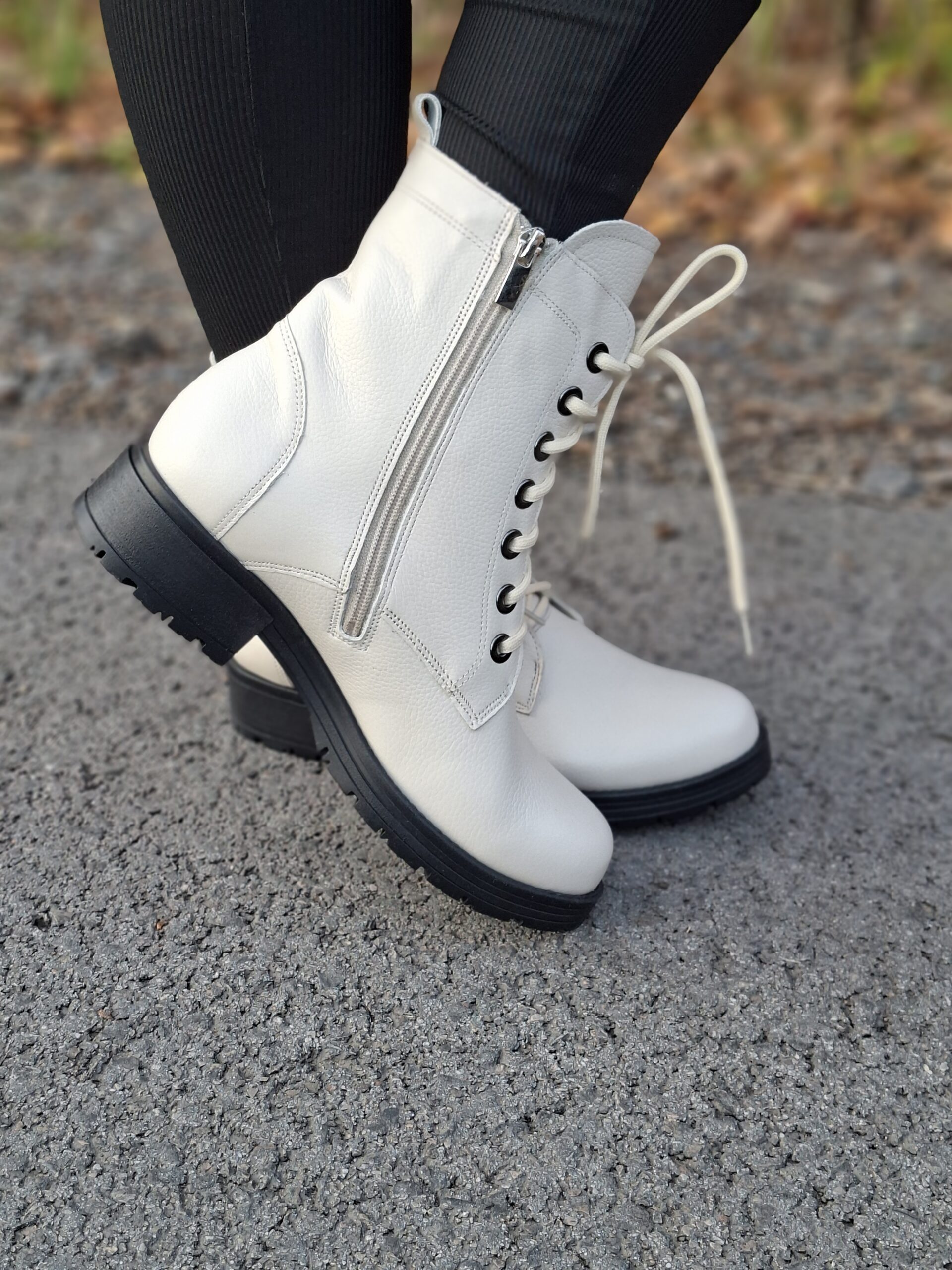 Trapery/Botki Aspen skóra naturalna beż - obrazek 4