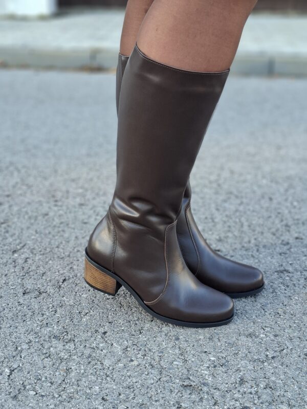 Kozaki Raven skóra naturalna brązowe