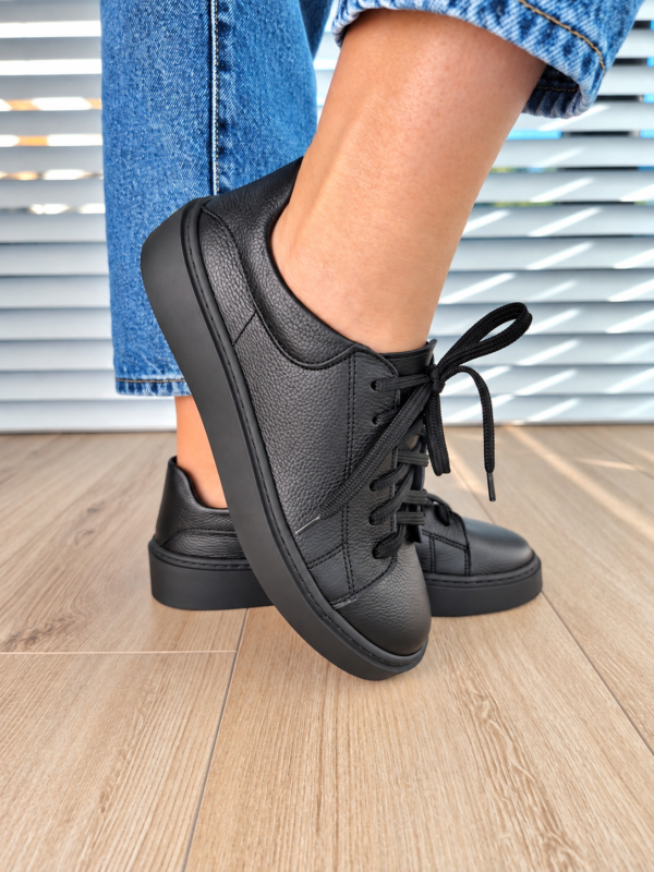 Sneakers Kyoto skóra naturalna czarny Polska produkcja