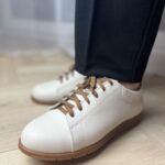 Trampki bezowe skórzane 34 - obrazek 3