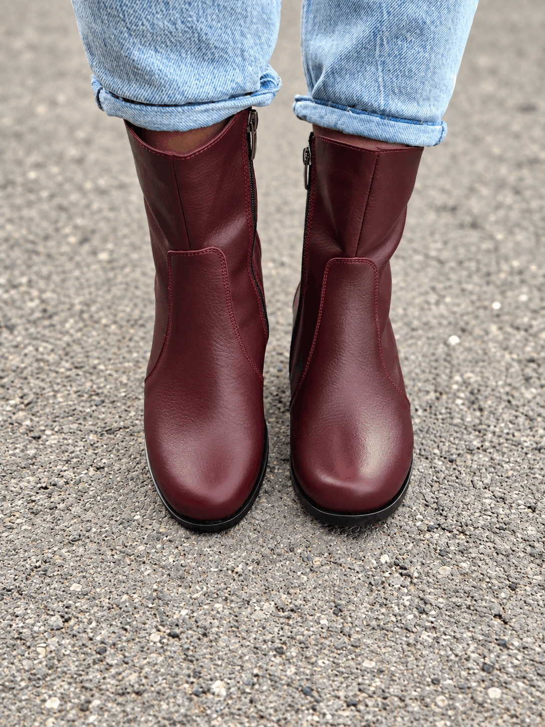 Botki Roma Noir skóra naturalna bordo - obrazek 3