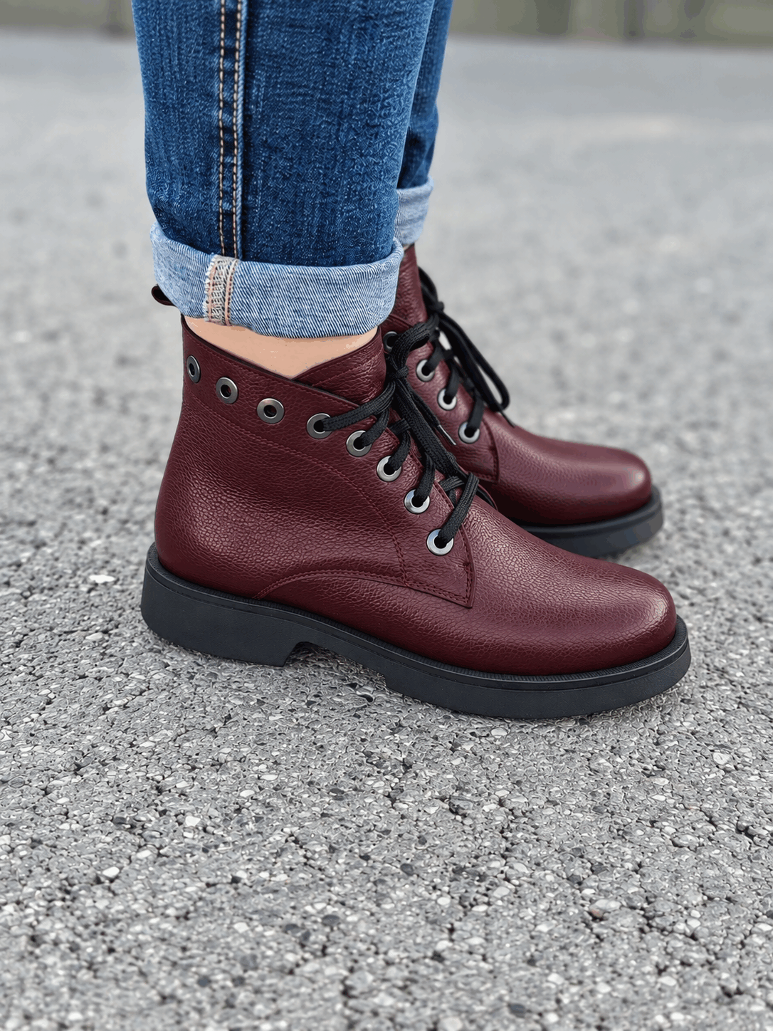 Botki Torino skóra naturalna bordo - obrazek 4