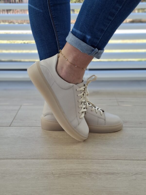 Sneakers Kyoto skóra naturalna beżowe