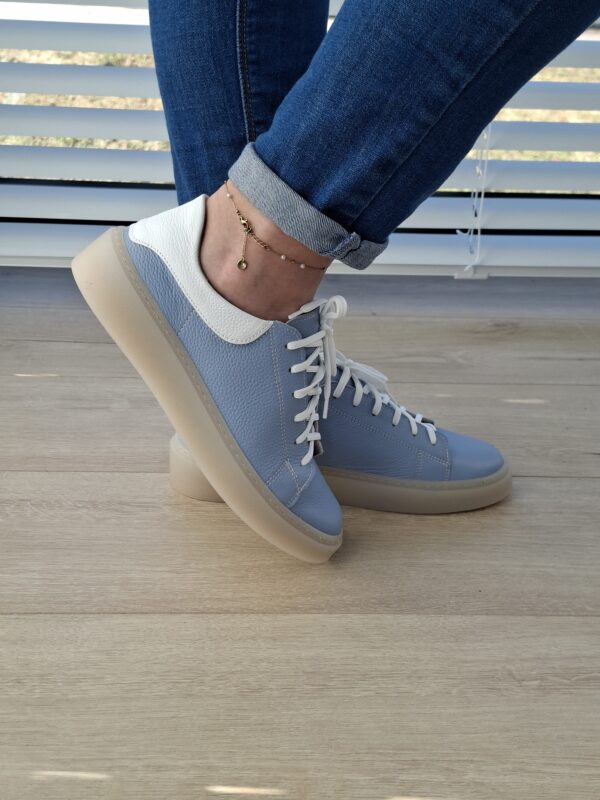 Sneakers Kyoto skóra naturalna błękit/biały