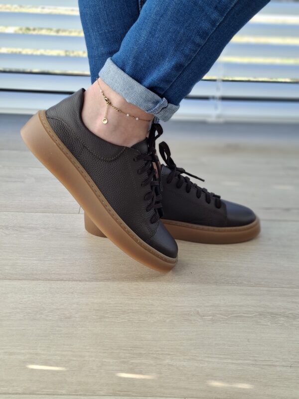 Sneakers Kyoto skóra naturalna brązowy