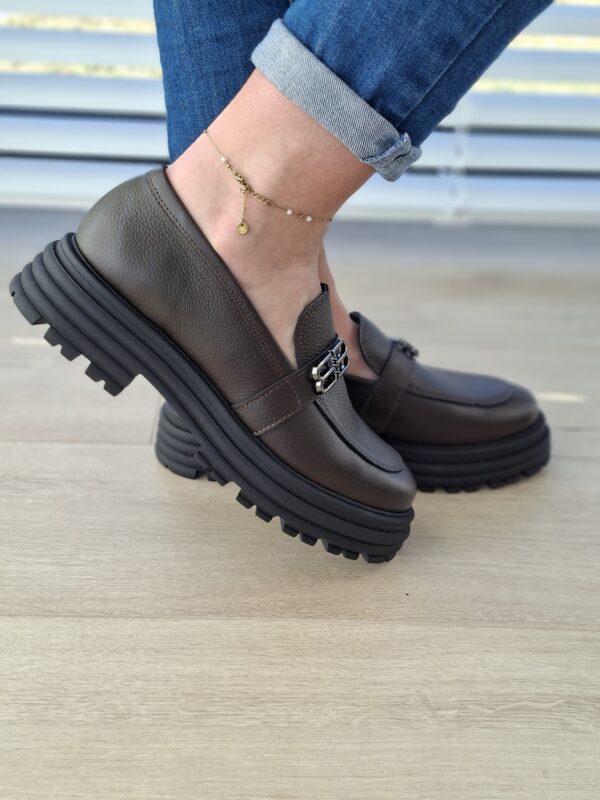 Brązowe Norita skóra naturalna brąz