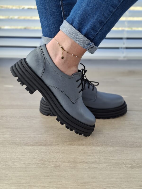 Półbuty Noir skóra naturalna szare