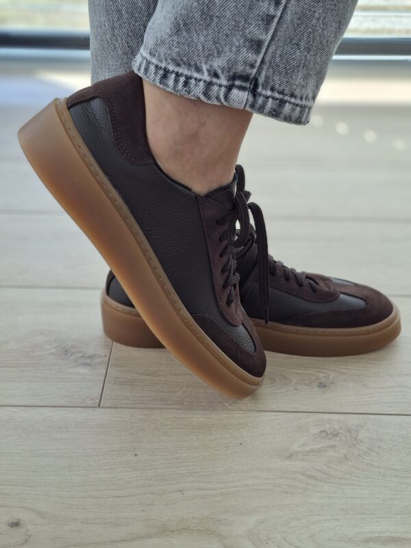 Livia – Skórzane Trampki Damskie brązowe