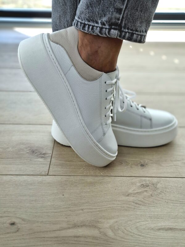 Sneakers Kyoto Lana skóra naturalna biało/beż