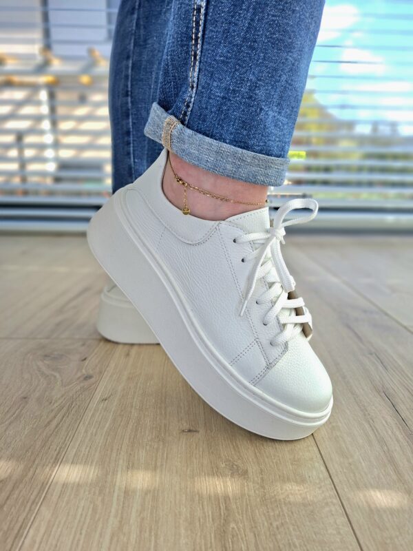 Sneakers Kyoto Lana skóra naturalna białe Polska produkcja