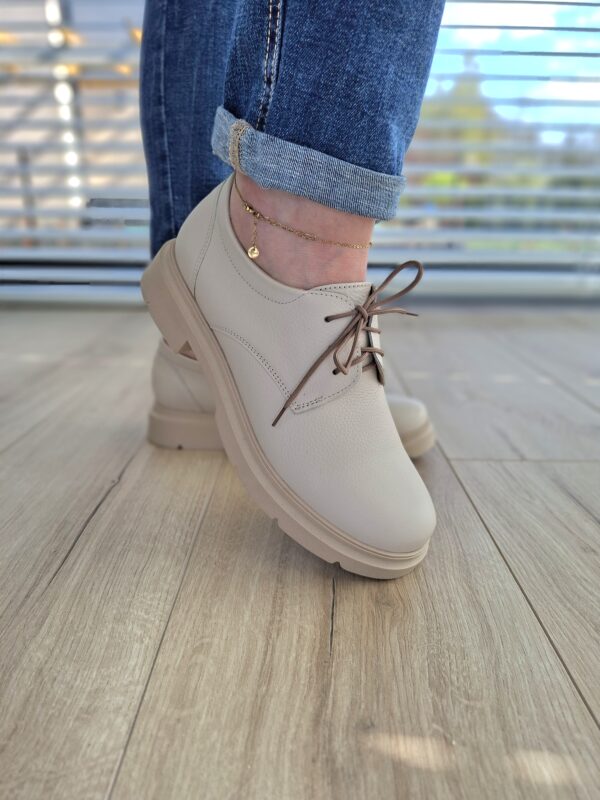 Półbuty Noir skóra naturalna beżowe Polska produkcja