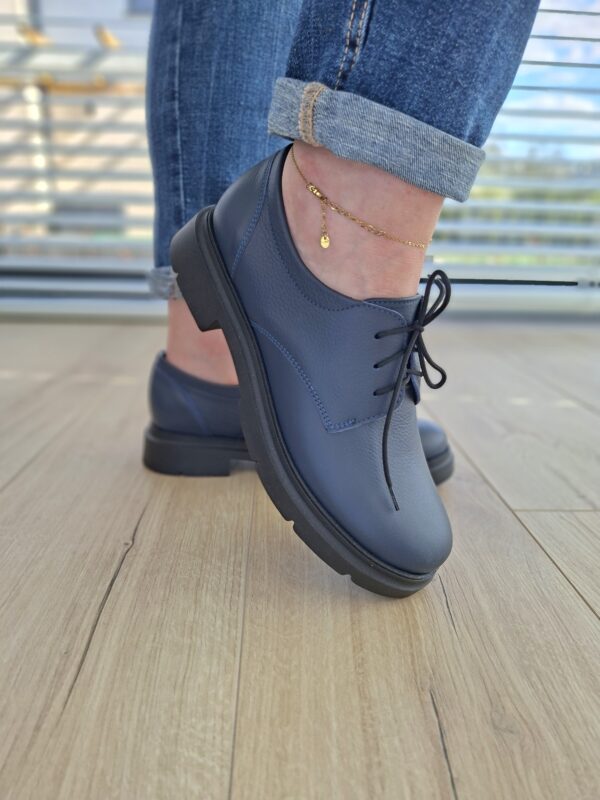 Półbuty Noir skóra naturalna granatowe Polska produkcja