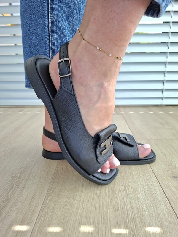 Lunaria Braga sandał czarny skórzany Polska produkcja