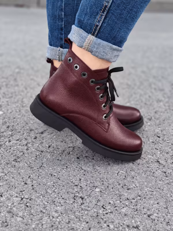 Botki Torino skóra naturalna bordo