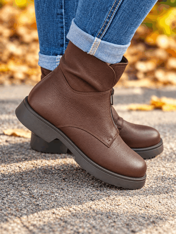 Botki Capri skóra naturalna brąz