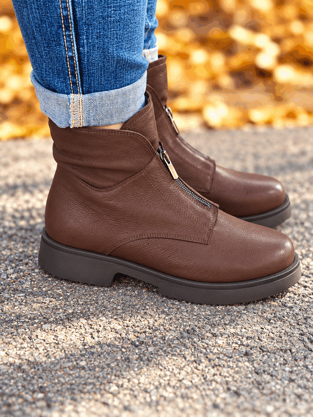 Botki Capri skóra naturalna brąz - obrazek 4